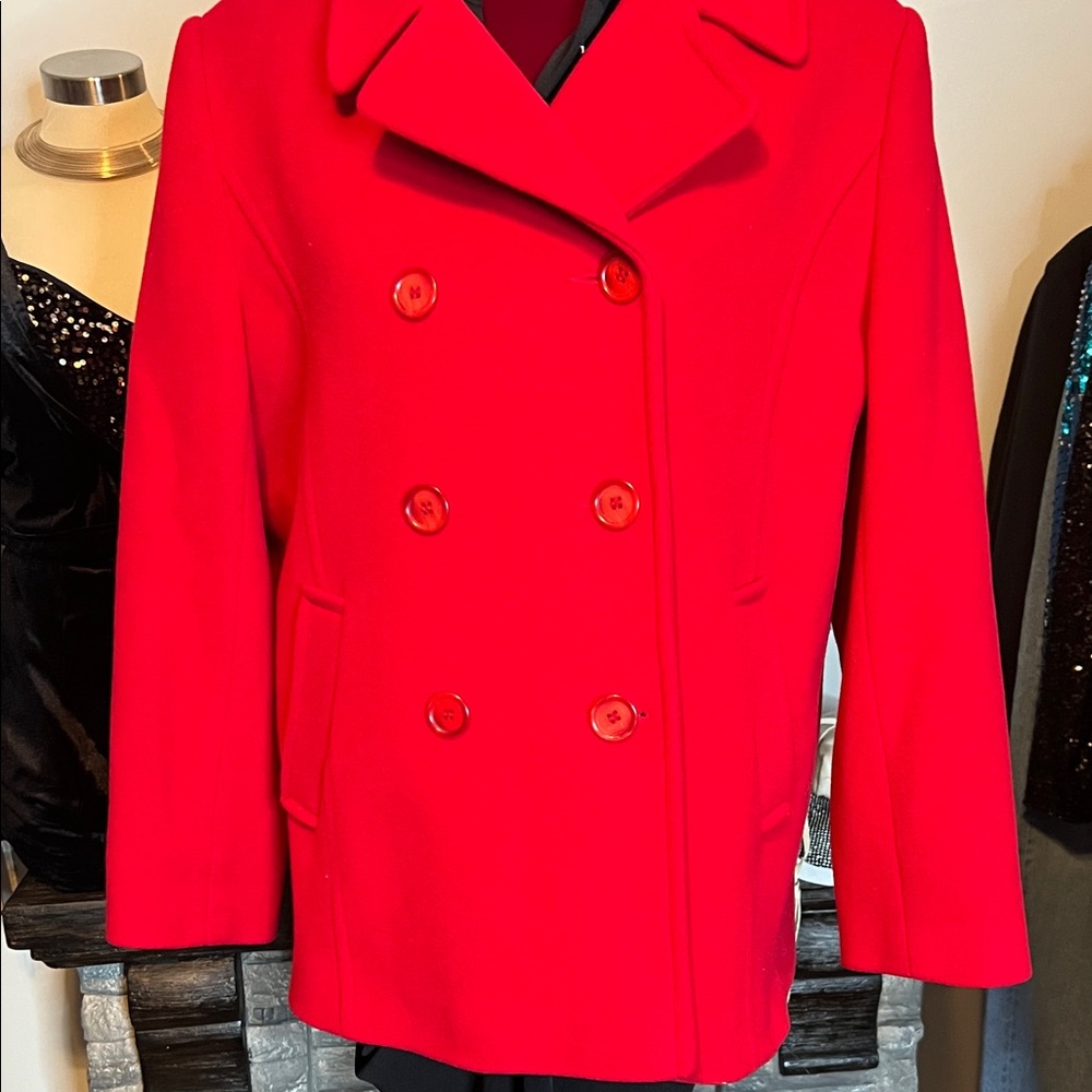 Westbound Vibrant Red Peacoat
